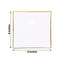 10-Pack Plastic 8" Square Dessert Plates in White Concave Style with Gold Rim - Modern Disposable Salad Appetizer Party Plates for Weddings & Special Events