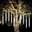 8 Tubes LED Hanging String Lights Icicle Design Clear - Waterproof Snowfall Effect 12"
