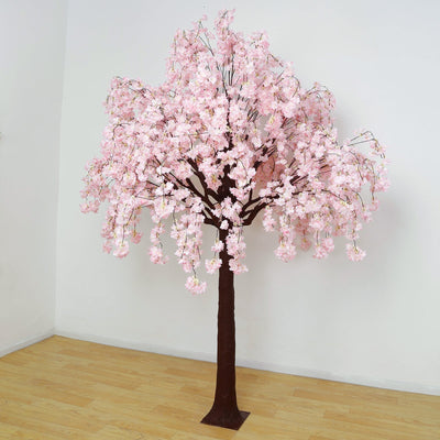 8ft Artificial Cherry Blossom Tree Blush â€“ Silk Sakura Wishing Tree with Sturdy Metal Base & Realistic Fiberglass