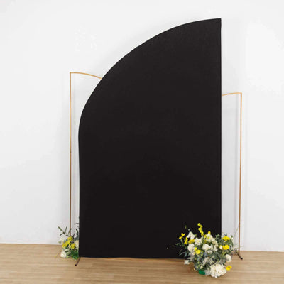 8ft Black Spandex Fitted Wedding Arch Cover For Half Moon Top Chiara Backdrop Stand - Backdrops