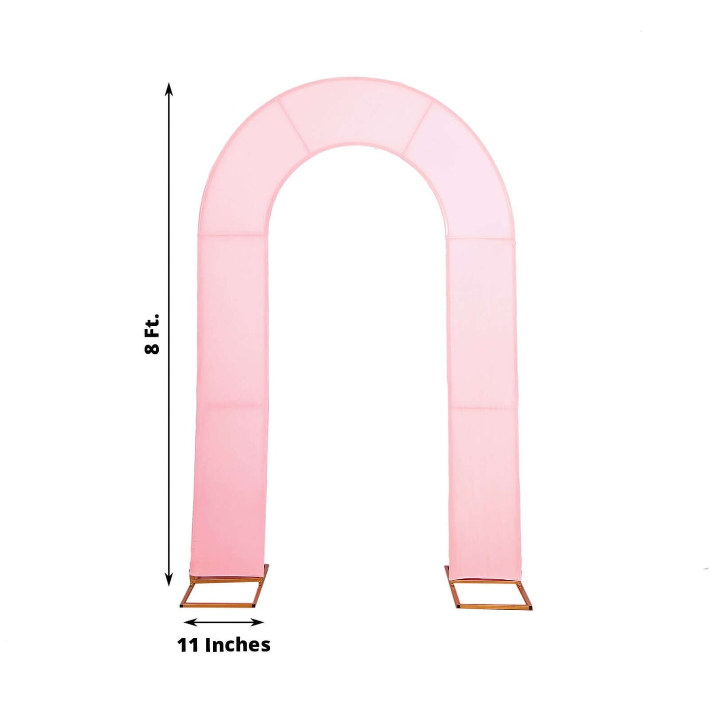 8ft Pink Spandex Fitted Open Arch Wedding Arch Cover, Double-Sided U-Shaped Backdrop Slipcover