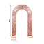8ft Rose Gold Double Sided Big Payette Sequin Open Arch Wedding Arch Cover, U-Shaped Fitted Wedding Backdrop Slipcover