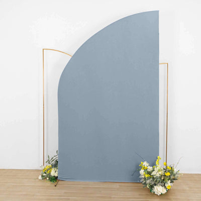 8ft Dusty Blue Spandex Fitted Wedding Arch Cover For Half Moon Top Chiara Backdrop Stand - Backdrops