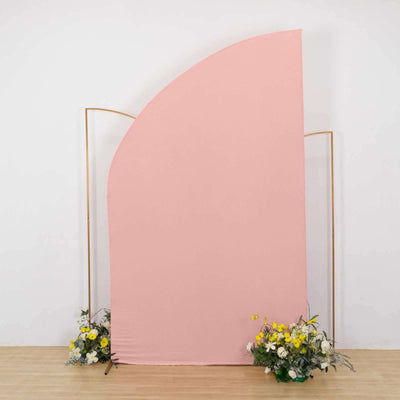 8ft Dusty Rose Spandex Fitted Wedding Arch Cover For Half Moon Top Chiara Backdrop Stand - Backdrops