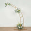 8ft Gold Metal Half Crescent Moon Wedding Arbor Frame, Curved Design Arch Flower Balloon Stand