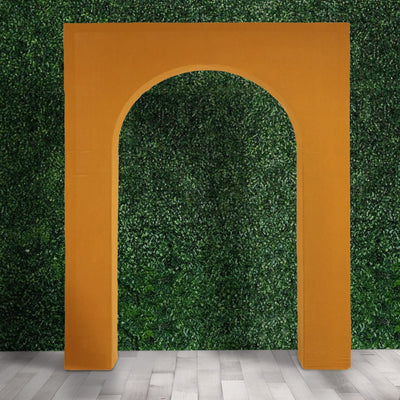 8ft Gold Spandex Backdrop Stand Cover for Arc de Triomphe Stand Stretch Fitted Floral Balloon Frame Wedding Arch Cover