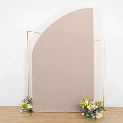 8ft Nude Spandex Fitted Wedding Arch Cover For Half Moon Top Chiara Backdrop Stand - Backdrops