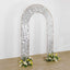 8ft Silver Big Payette Sequin Open Arch Wedding Arch Cover, Sparkly U-Shaped Fitted Backdrop Slipcover