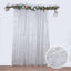 8ft Silver Metallic Fringe Shag Event Drapery Panel, Shimmery Tinsel Polyester Divider Backdrop Curtain