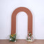 8ft Terracotta (Rust) Spandex Fitted Open Arch Wedding Arch Cover, Double-Sided U-Shaped Backdrop Slipcover