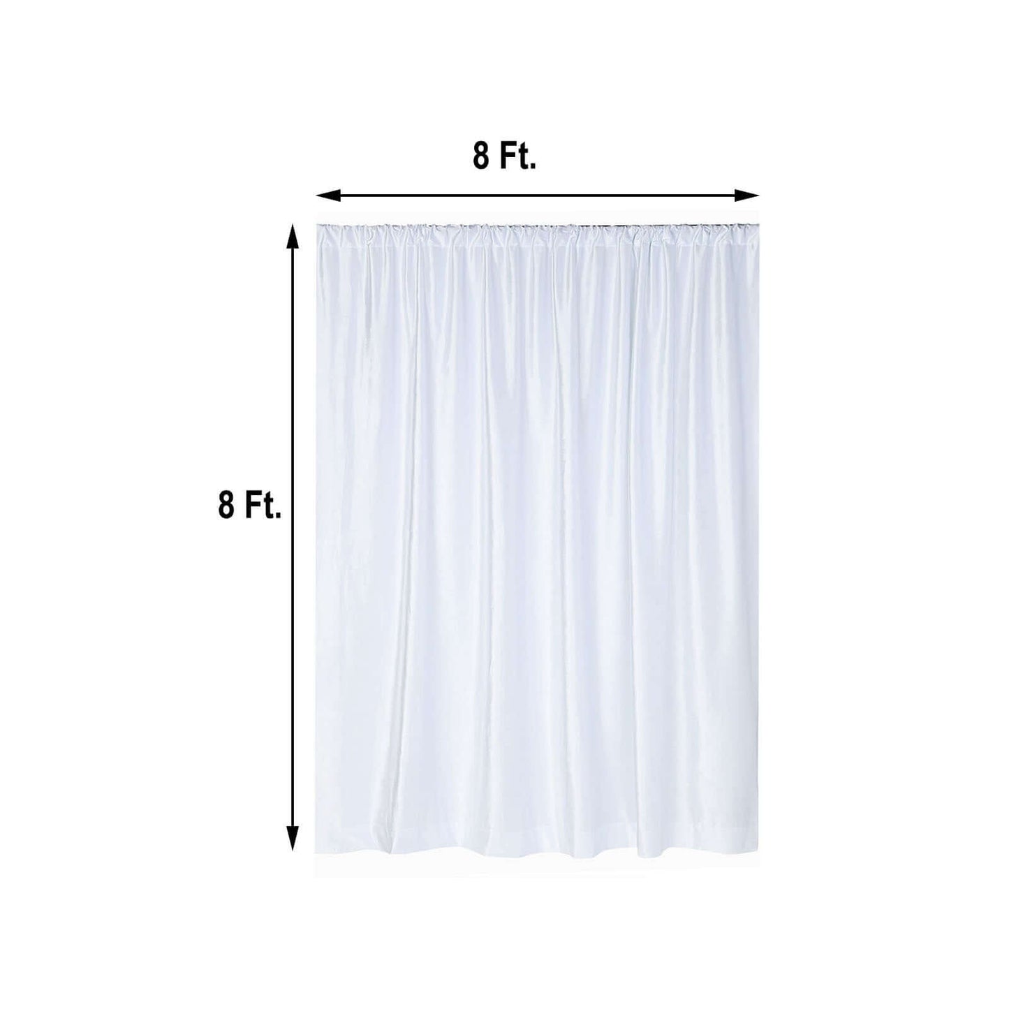 White Crushed Velvet Backdrop Curtain â€“ 8ft x 8ft Event Drape with Rod Pocket, Privacy Panel for Photo Booths & Events