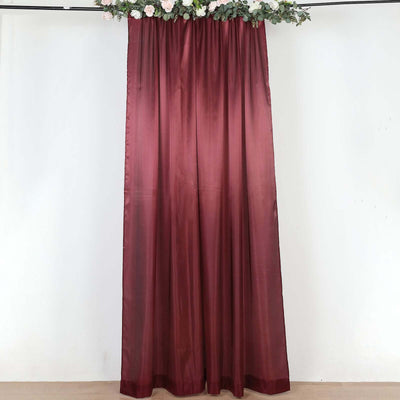 8ftx10ft Burgundy Satin Event Curtain Drapes, Backdrop Event Panel