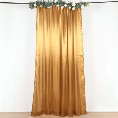 8ftx10ft Gold Satin Event Curtain Drapes, Backdrop Event Panel