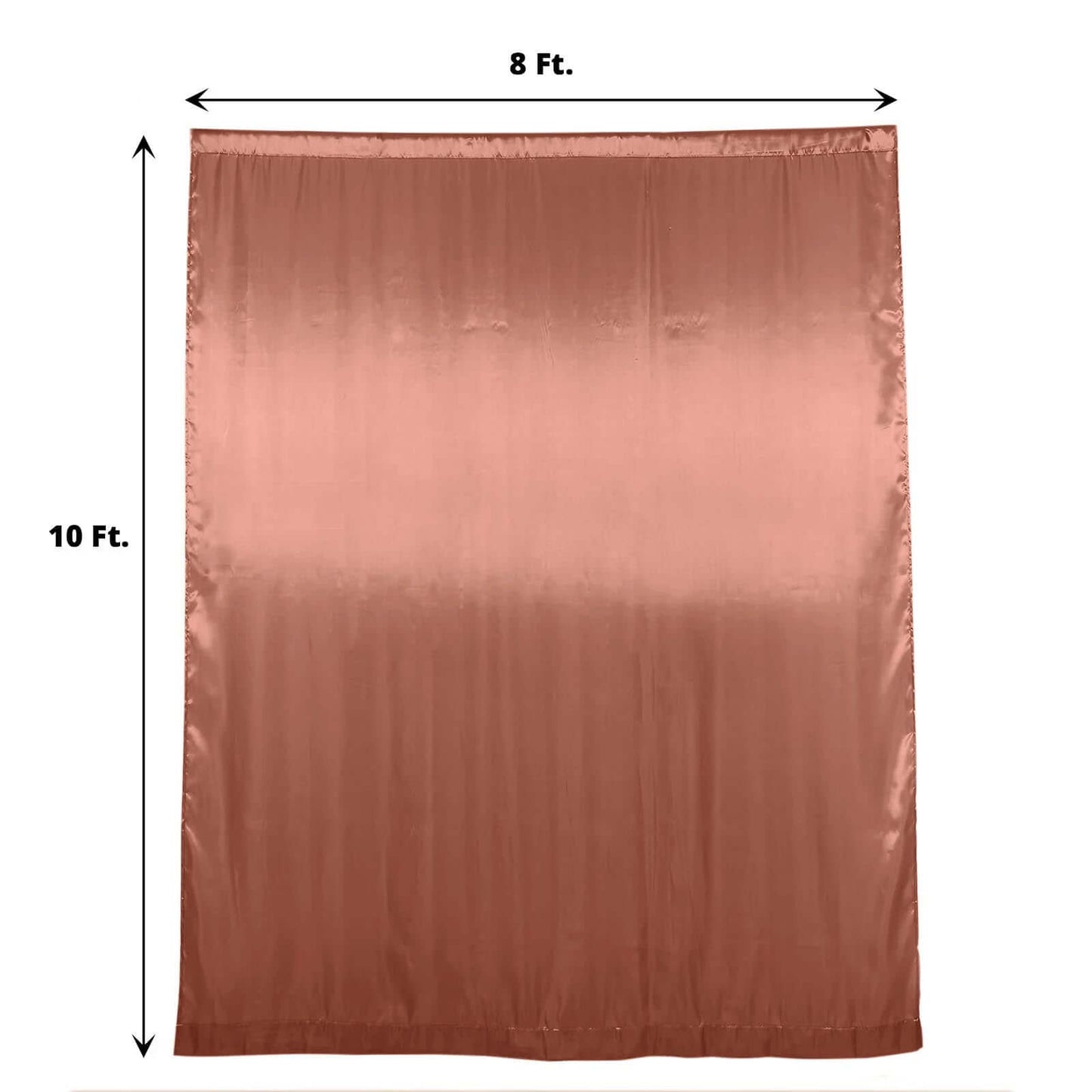 8ftx10ft Terracotta (Rust) Satin Event Curtain Drapes, Backdrop Event Panel