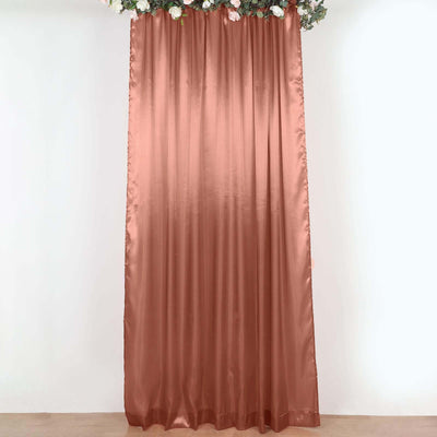 8ftx10ft Terracotta (Rust) Satin Event Curtain Drapes, Backdrop Event Panel