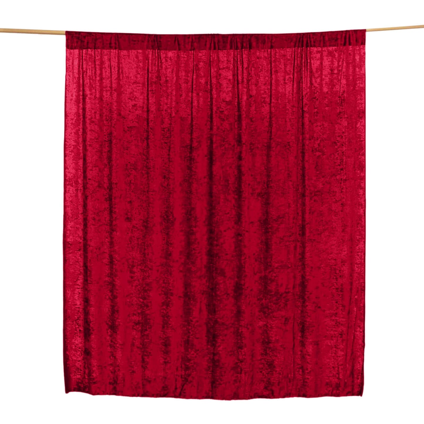 Burgundy Crushed Velvet Backdrop Curtain â€“ 8ft x 8ft Event Drape with Rod Pocket, Privacy Panel for Photo Booths & Events