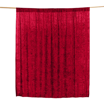 Burgundy Crushed Velvet Backdrop Curtain â€“ 8ft x 8ft Event Drape with Rod Pocket, Privacy Panel for Photo Booths & Events