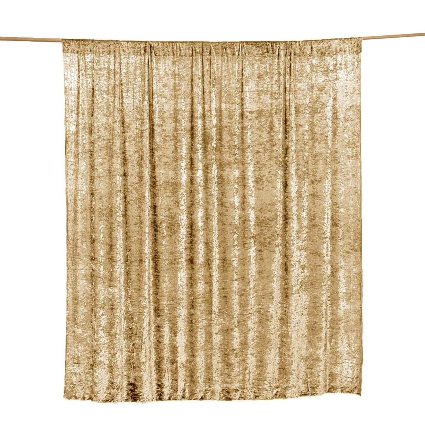 Champagne Crushed Velvet Backdrop Curtain â€“ 8ft x 8ft Event Drape with Rod Pocket, Privacy Panel for Photo Booths & Events