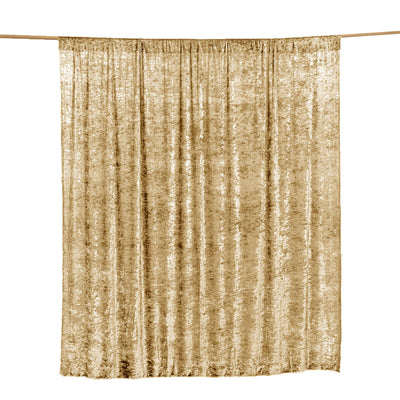 Champagne Crushed Velvet Backdrop Curtain â€“ 8ft x 8ft Event Drape with Rod Pocket, Privacy Panel for Photo Booths & Events