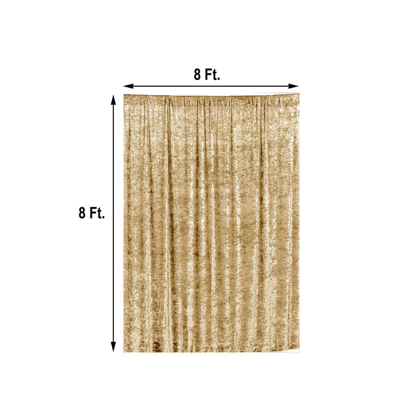 Champagne Crushed Velvet Backdrop Curtain â€“ 8ft x 8ft Event Drape with Rod Pocket, Privacy Panel for Photo Booths & Events