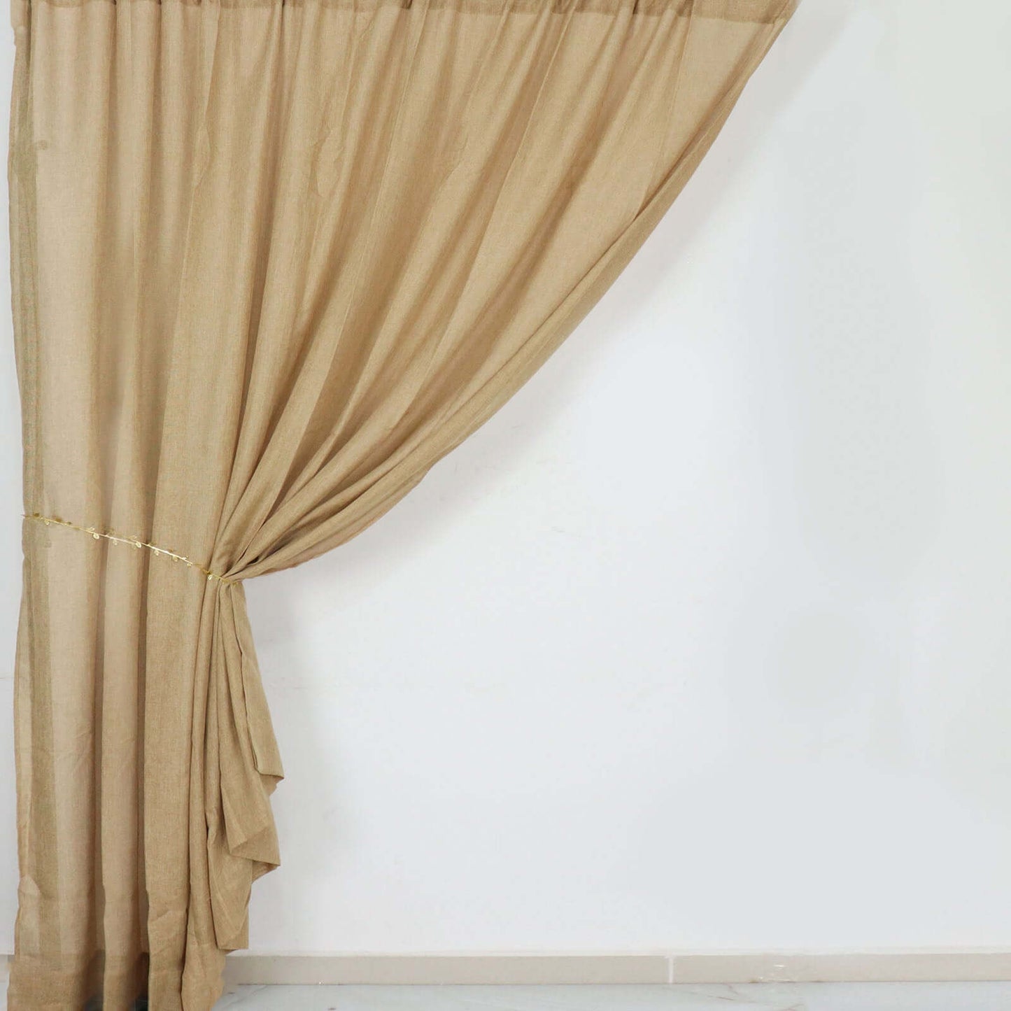 8ftx8ft Natural Jute Faux Burlap Event Curtain Drapes With Rod Pockets, Rustic Photography Backdrop Event Panel