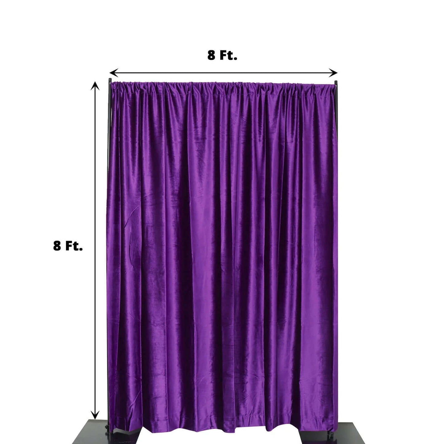 Purple Crushed Velvet Backdrop Curtain â€“ 8ft x 8ft Event Drape with Rod Pocket, Privacy Panel for Photo Booths & Events