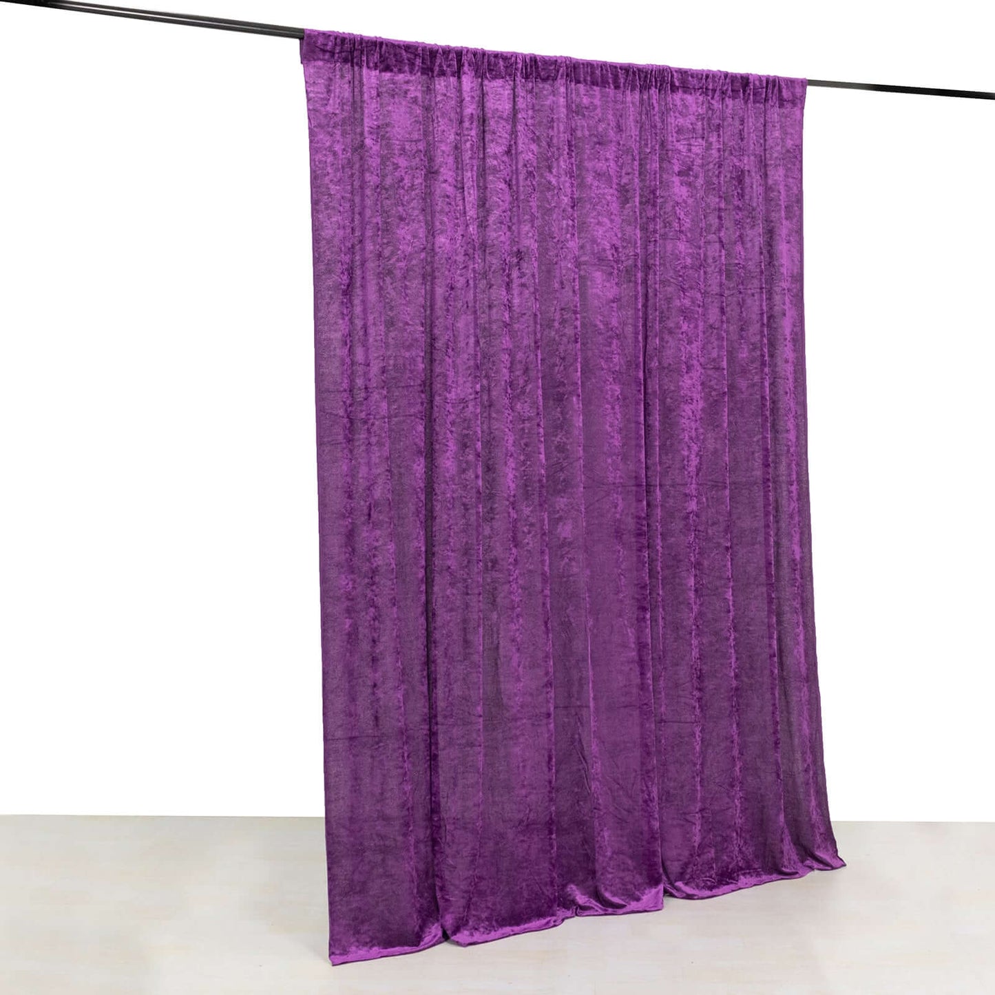 Purple Crushed Velvet Backdrop Curtain â€“ 8ft x 8ft Event Drape with Rod Pocket, Privacy Panel for Photo Booths & Events