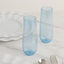 12 Pack Plastic Champagne Glasses in Transparent Blue, Reusable Lightweight Champagne Flutes 9oz