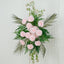 Artificial Wedding Arch Flowers â€“ Blush Rose & Chrysanthemum Swag with Greenery and Palm Leaves