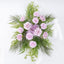 Artificial Wedding Arch Flowers â€“ Lavender Lilac Rose & Chrysanthemum Swag with Greenery and Palm Leaves