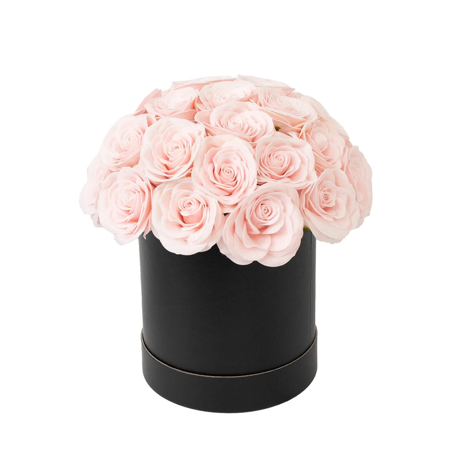 Blush Prearranged Rose Centerpiece Arrangement, 27pcs Roses with Black Round Gift Box