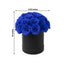 Royal Blue Prearranged Rose Centerpiece Arrangement, 27pcs Roses with Black Round Gift Box