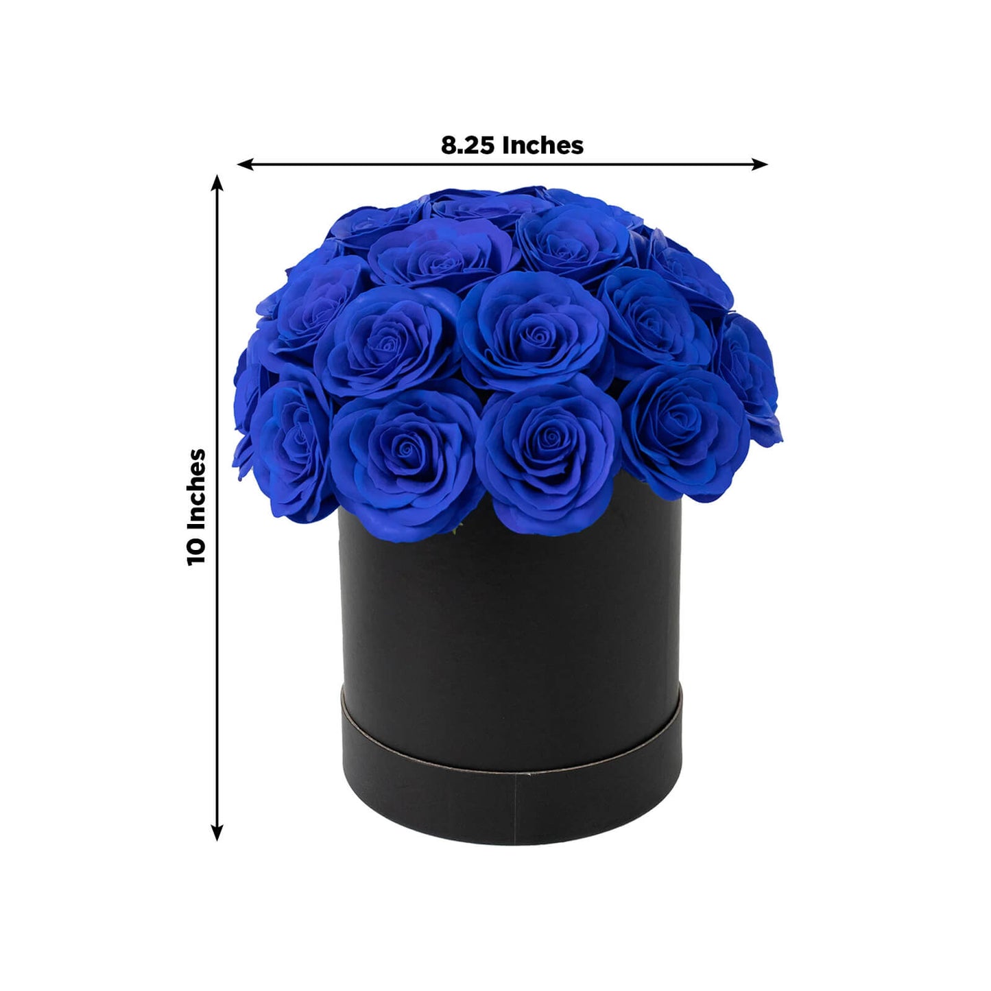 Royal Blue Prearranged Rose Centerpiece Arrangement, 27pcs Roses with Black Round Gift Box