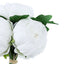 5 Flower Head White Peony Bouquet Artificial Silk Peonies Spray