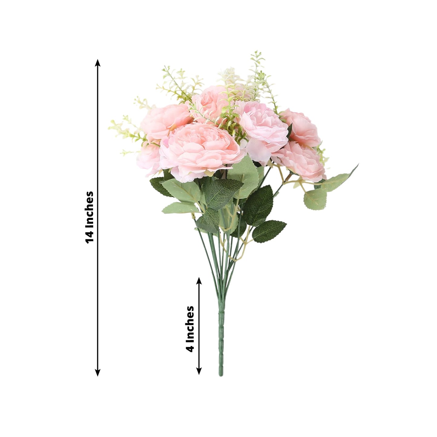 2-Pack Silk Peony Bouquet 14" Blush â€“ Lifelike Artificial Flower Arrangement for Vase Display, Events & Everyday Decor