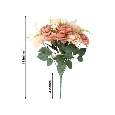 2-Pack Silk Peony Bouquet 14" Natural â€“ Lifelike Artificial Flower Arrangement for Vase Display, Events & Everyday Decor