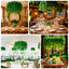 46" Green Artificial Eucalyptus Leaf Vines Ceiling Canopy, Round Draping Ivy Leaves Hanging Flower Chandelier With Interchangeable Branches