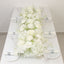 Pre-Arranged Silk Flower Table Runner 40"x16" â€“ White Roses, Hydrangeas & Baby's Breath for Wedding Table & Arch Decor