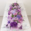 Pre-Arranged Silk Flower Table Runner 40"x16" Mixed Lavender Lilac â€“ Roses, Hydrangeas, Chrysanthemums & Peonies for Wedding Table & Arch Decor