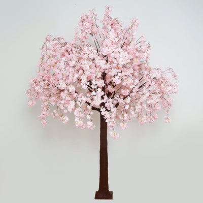 8ft Artificial Cherry Blossom Tree Blush â€“ Silk Sakura Wishing Tree with Sturdy Metal Base & Realistic Fiberglass Trunk