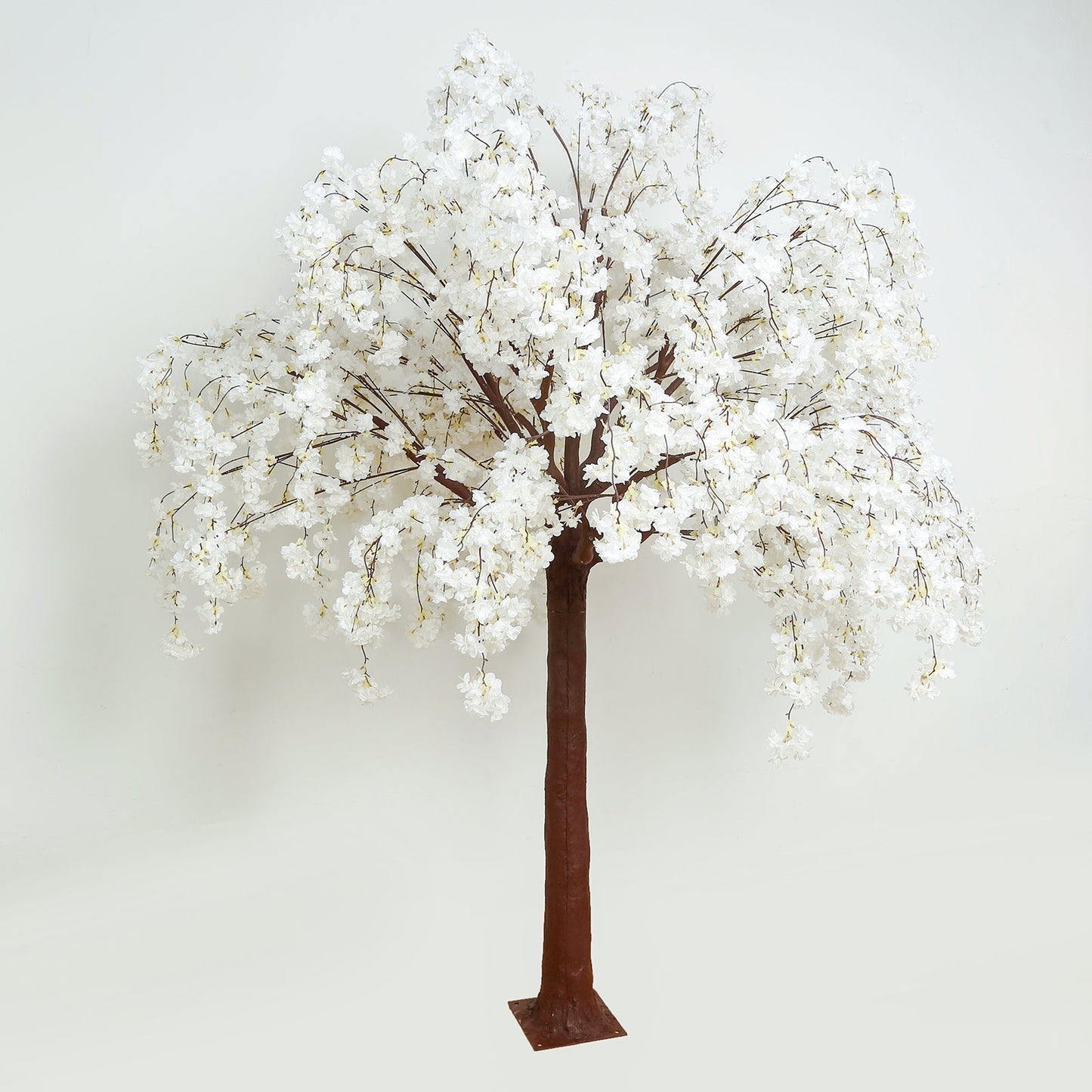 8ft Artificial Cherry Blossom Tree White â€“ Silk Sakura Wishing Tree with Sturdy Metal Base & Realistic Fiberglass Trunk