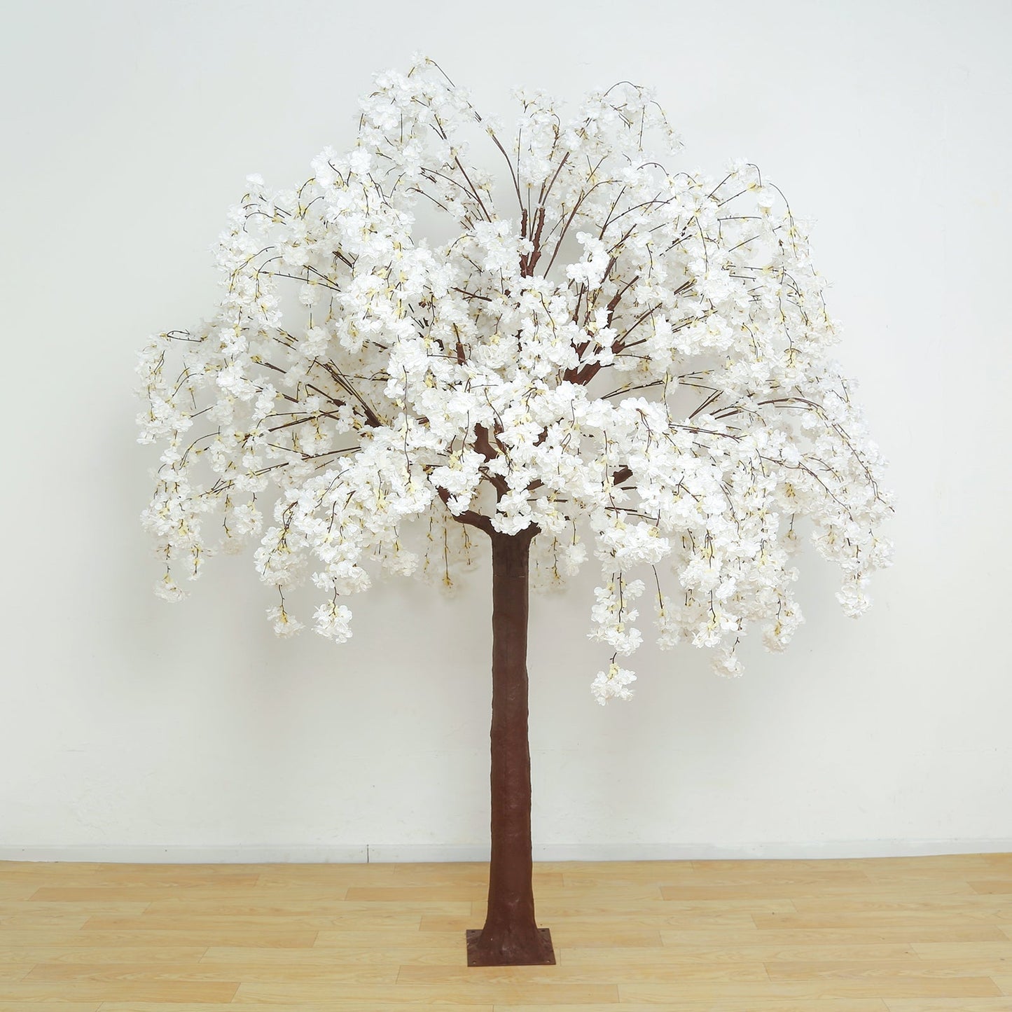 8ft Artificial Cherry Blossom Tree White â€“ Silk Sakura Wishing Tree with Sturdy Metal Base & Realistic Fiberglass Trunk