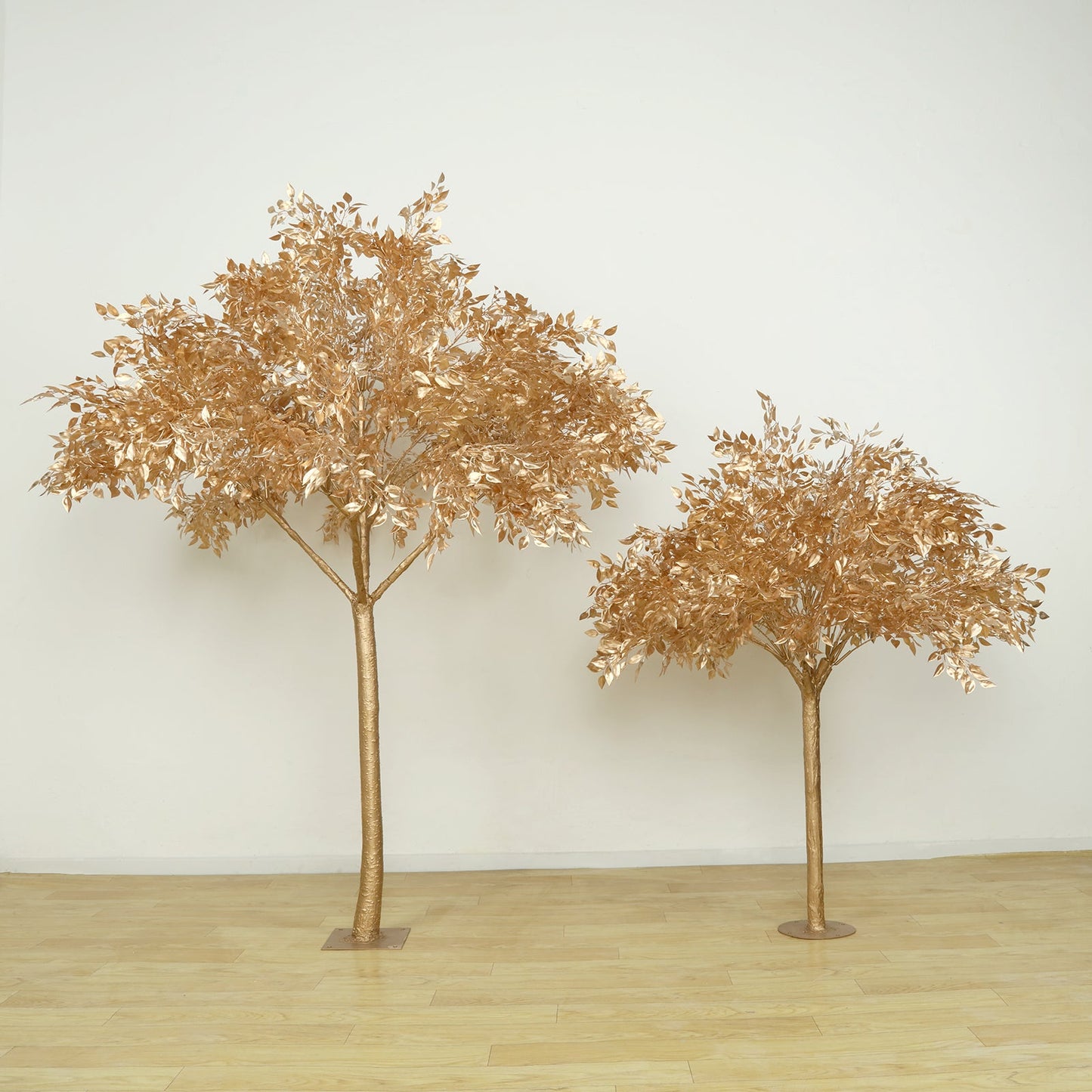 7ft Golden Faux Leaf Trees with Natural-Look Trunks â€“ Floor DÃ©cor for Venues & Events