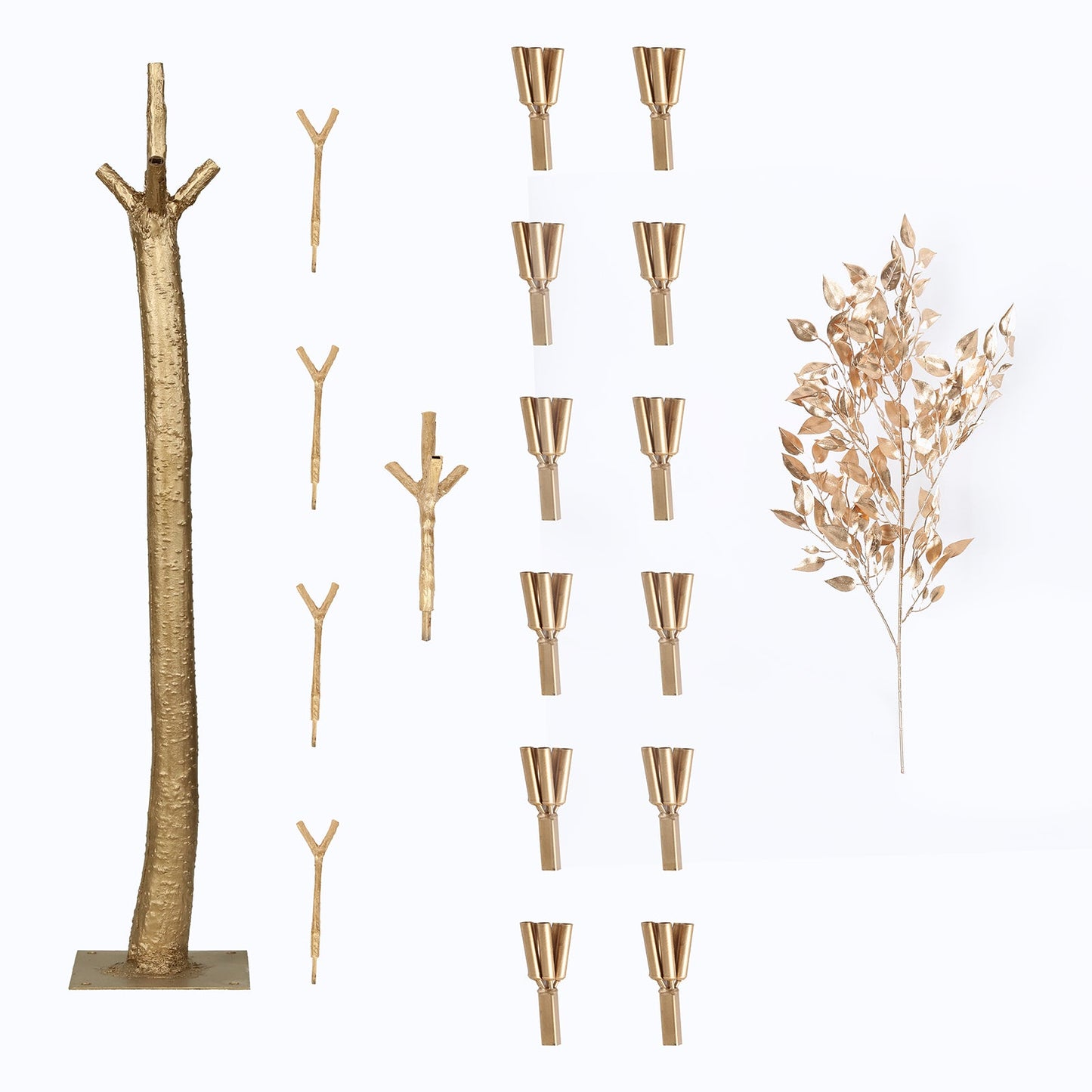 7ft Golden Faux Leaf Trees with Natural-Look Trunks â€“ Floor DÃ©cor for Venues & Events