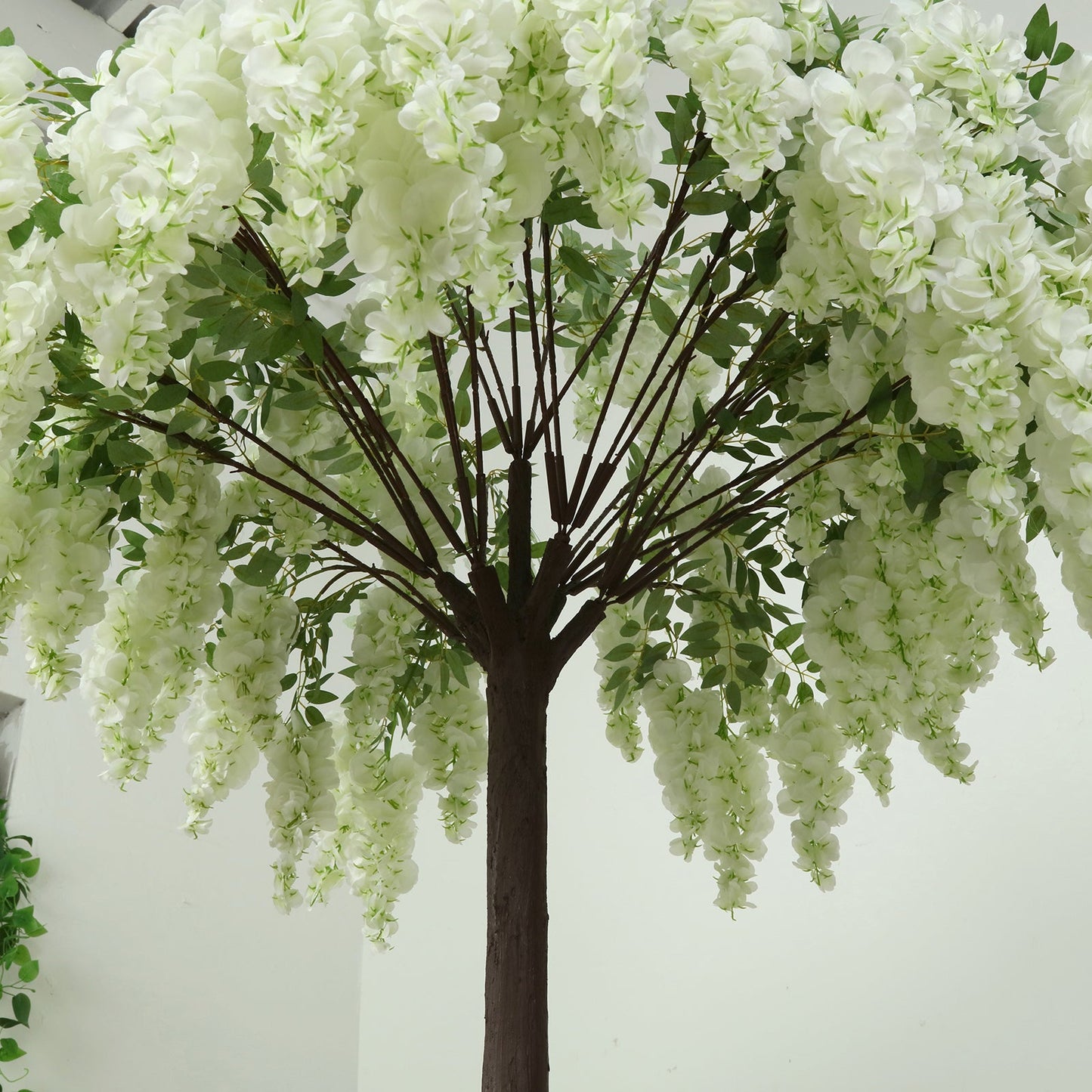 5ft Freestanding White Wisteria Artificial Tree â€“ Cascading Silk Flower Display for Weddings & Events