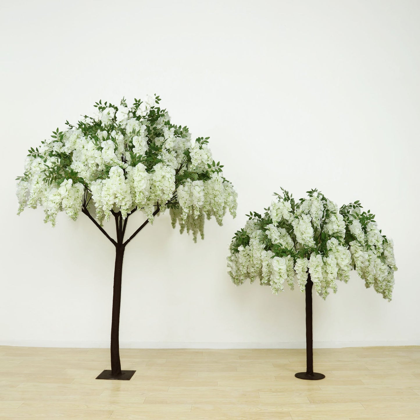 7ft Freestanding White Wisteria Artificial Tree â€“ Cascading Silk Flower Display for Weddings & Events