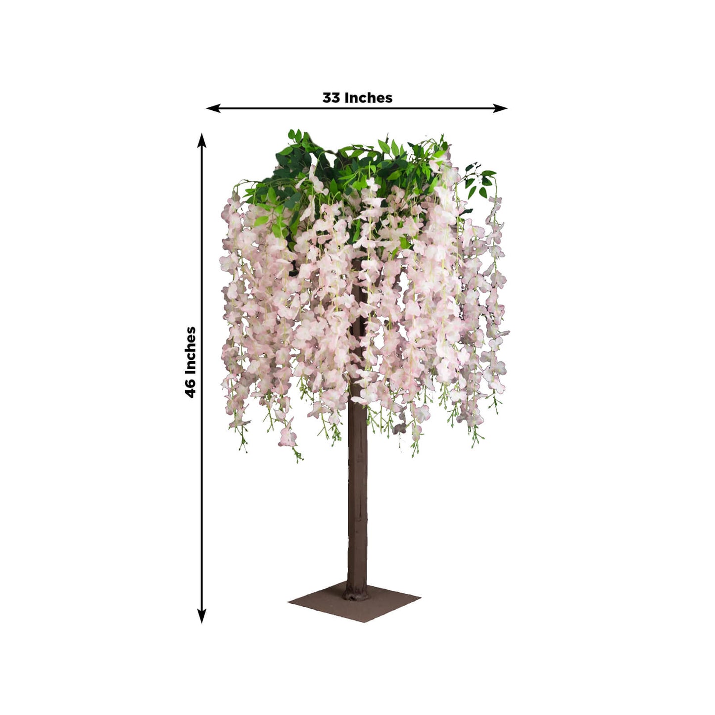 Blush Artificial Wisteria Tree â€“ 4ft Cascading Silk Flowers with Natural Trunk for Weddings, Receptions & Event Centerpieces