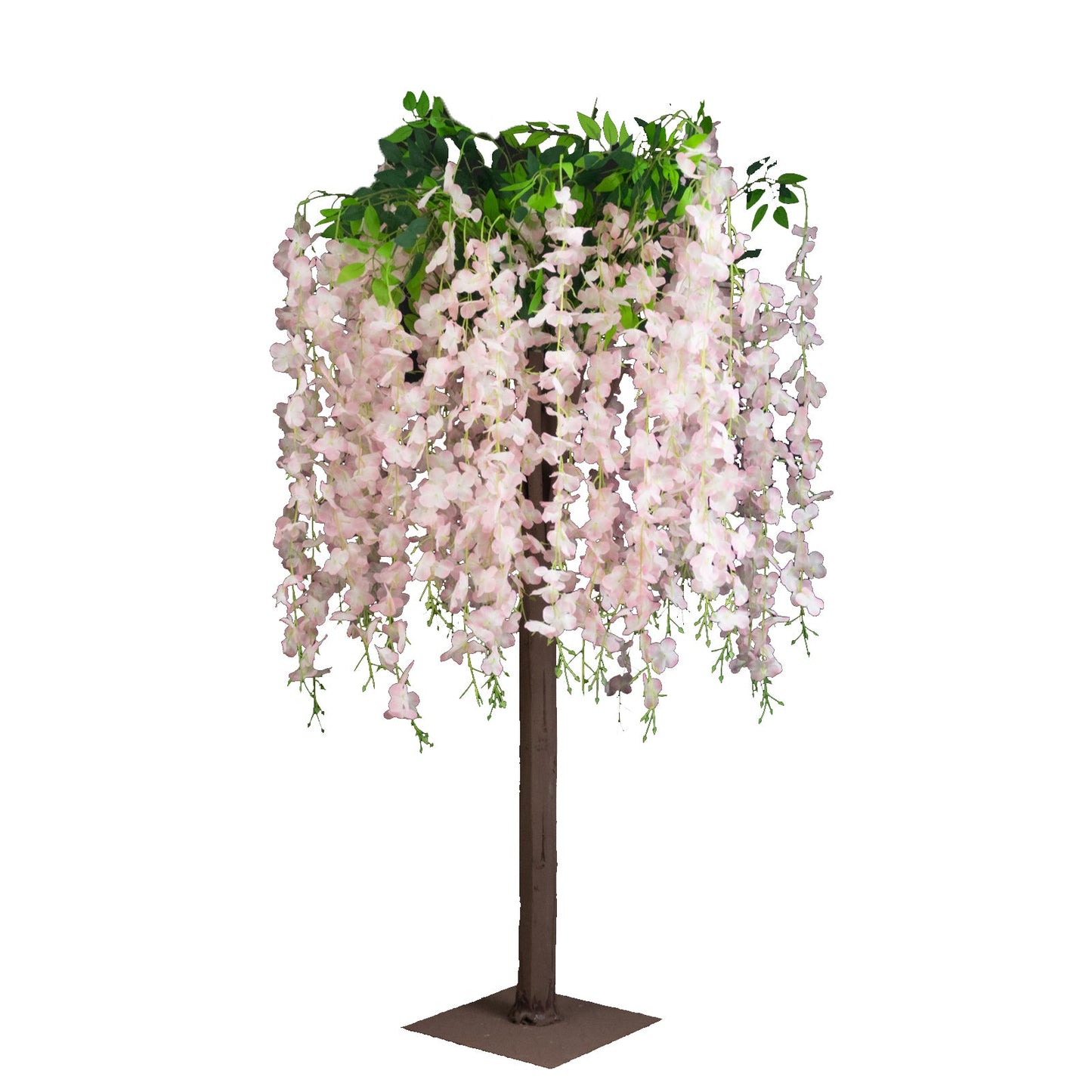 Blush Artificial Wisteria Tree â€“ 4ft Cascading Silk Flowers with Natural Trunk for Weddings, Receptions & Event Centerpieces