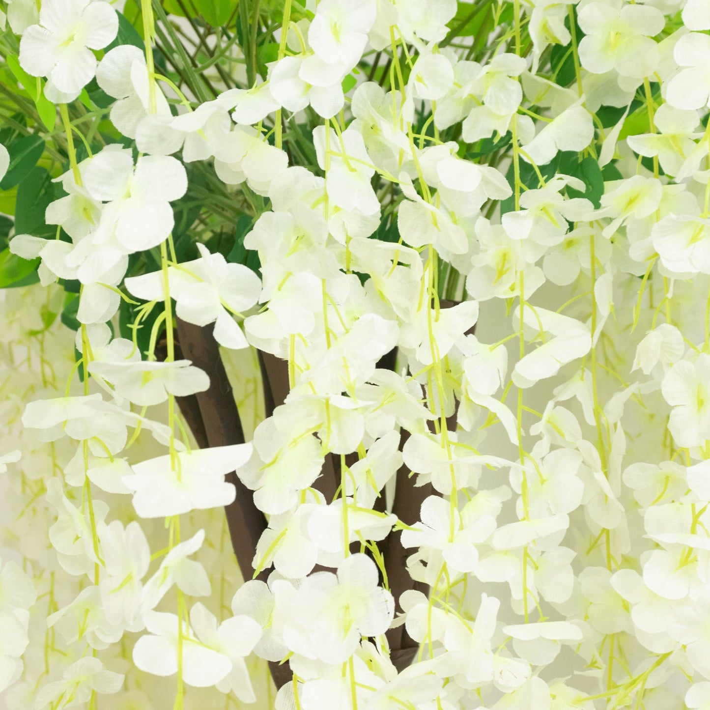 Cream Artificial Wisteria Tree â€“ 4ft Cascading Silk Flowers with Natural Trunk for Weddings, Receptions & Event Centerpieces