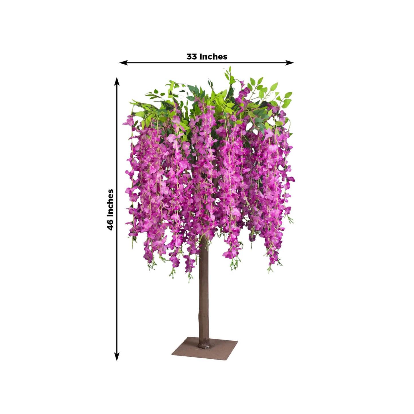 Lavender Lilac Artificial Wisteria Tree â€“ 4ft Cascading Silk Flowers with Natural Trunk for Weddings, Receptions & Event Centerpieces